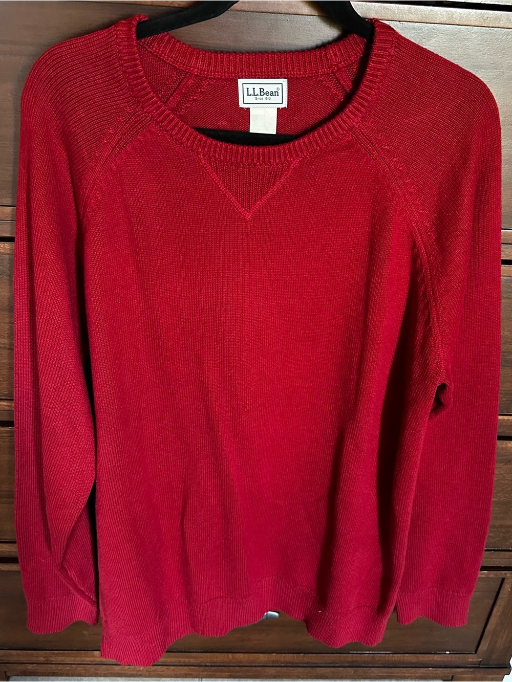 NWT L.L. Bean Cotton Cashmere Crewneck Sweater Rustic Red Men's Large Tall NEW